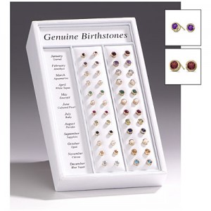 12 Month Double Bezel Stud Earring Display