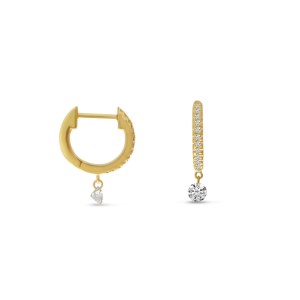 14K Yellow Gold Dashing Diamonds Petite Huggie .23 ct Diamond Earrings