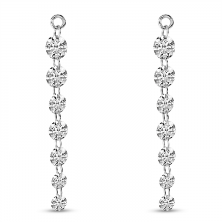 14K White Gold Graduated Earring Jacket 