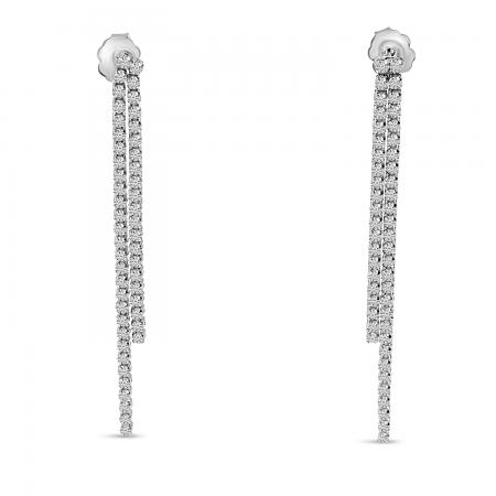 14K White Gold Duo Diamond Flexible Earrings