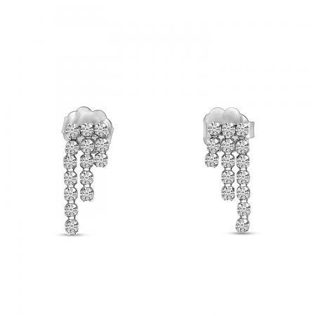 14K White Gold Petite Diamond Cascading Waterfall Earrings