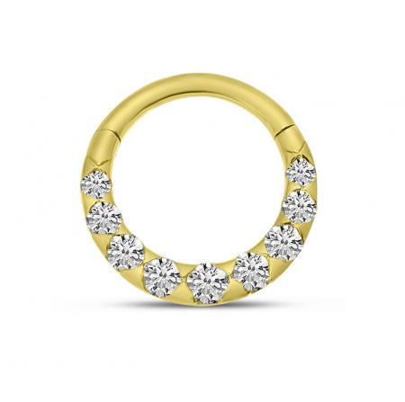 14K Yellow Gold Half Pair Diamond Daith Piercing Earring