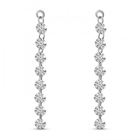 14K White Gold Dashing Diamonds Jacket Earrings