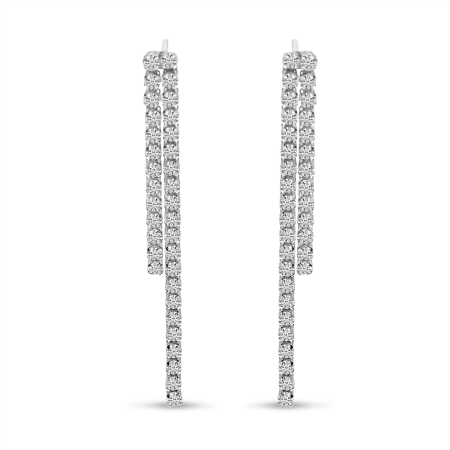 14K White Gold Duo Diamond Flexible Earrings