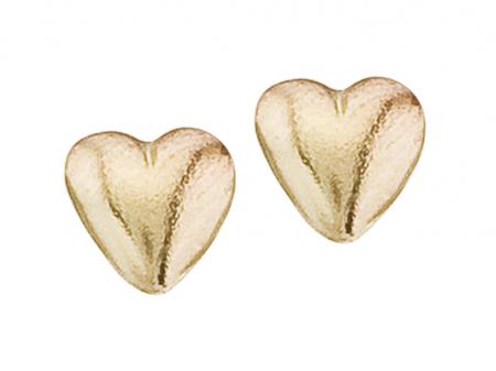 14K Yellow Gold Baby Heart Screwback Earrings