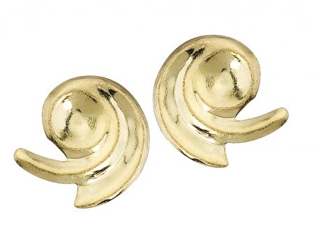 14K Yellow Gold Baby Swirl Screwback Earrings