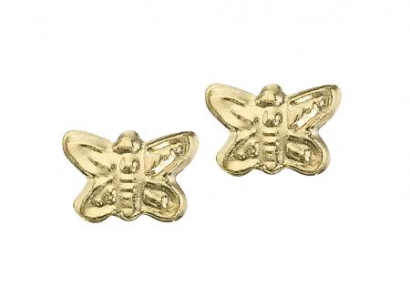 14K Yellow Gold Baby Butterfly Screwback Earrings