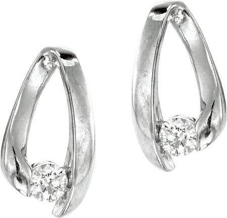 14k White Gold Diamond Fashion Earrings