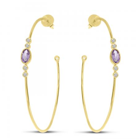 14KY SEMI OV WIRE HOOP EARRING