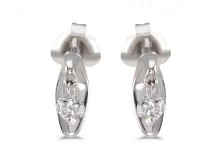 14K White Gold Diamond Dashing Diamonds Earrings