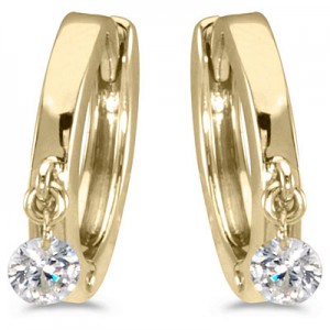 14K Yellow Gold Diamond Dashing Diamonds Earrings