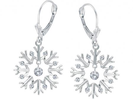 14K White Gold Diamond Dashing Diamonds Earrings