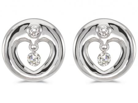 14K White Gold Diamond Dashing Diamonds Earrings