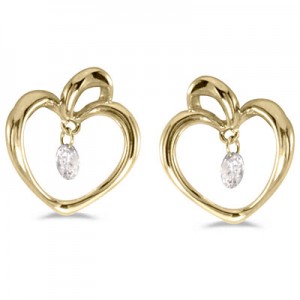 14K Yellow Gold Diamond Dashing Diamonds Earrings
