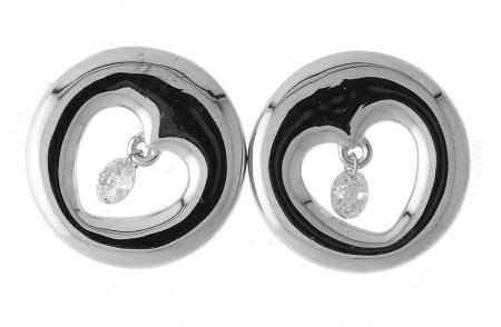 14K White Gold Diamond Dashing Diamonds Earrings