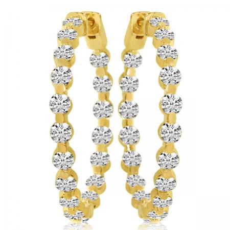 14k Rose Gold Secure Lock In Out Hoops