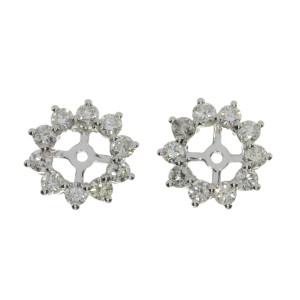 14K White Gold Diamond Star Earring Jackets