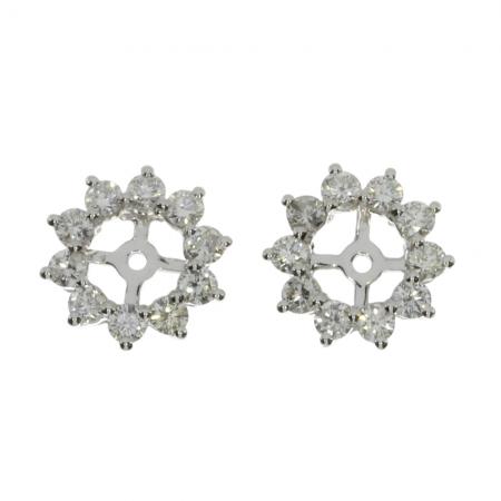 14K White Gold Diamond Star Earring Jackets