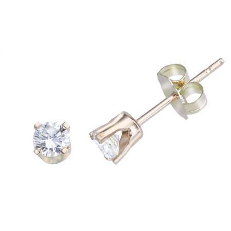 14K Yellow Gold 0.20 Ct Diamond Stud Earrings