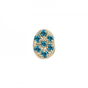 14 Karat Gold Blue Zircon Slide