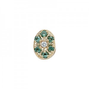 14 Karat Gold Slide with Diamond center and Emerald accents