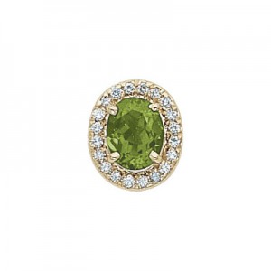 14 Karat Gold Slide with Peridot center and Diamond accents