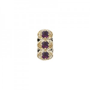 14 Karat Gold Amethyst Slide