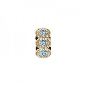 14 Karat Gold Aquamarine Slide