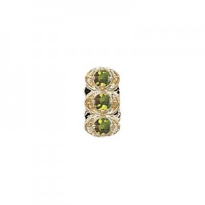 14 Karat Gold Peridot Slide