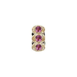 14 Karat Gold Pink Tourmaline Slide