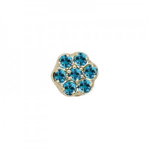 14 Karat Gold Blue Zircon Slide