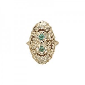 14 Karat Gold Emerald Slide