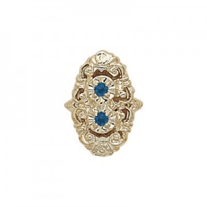 14 Karat Gold Sapphire Slide