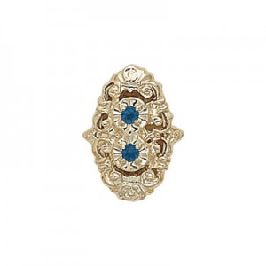 14 Karat Gold Sapphire Slide