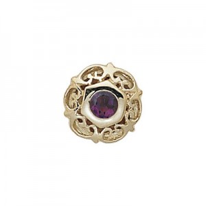 14 Karat Gold Amethyst Slide