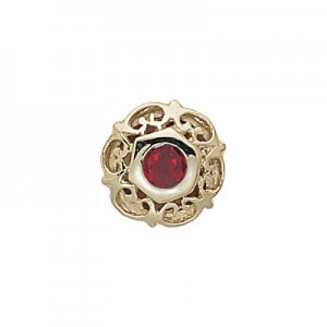 14 Karat Gold Garnet Slide