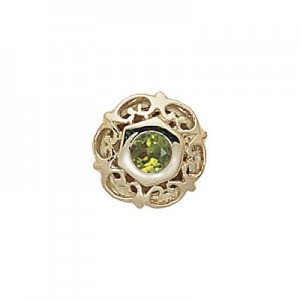 14 Karat Gold Peridot Slide