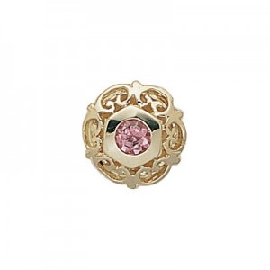 14 Karat Gold Pink Tourmaline Slide