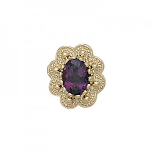 14 Karat Gold Amethyst Slide