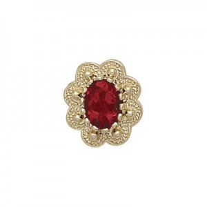 14 Karat Gold Garnet Slide