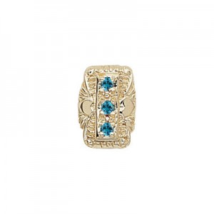 14 Karat Gold Blue Zircon Slide