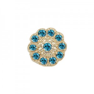 14 Karat Gold Blue Zircon Slide