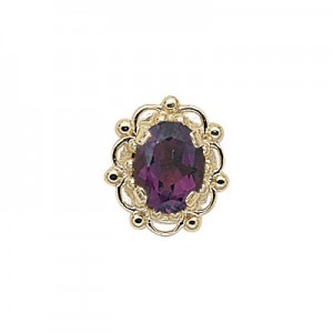 14 Karat Gold Amethyst Slide