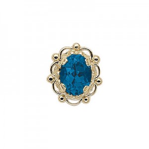 14 Karat Gold Blue Topaz Slide