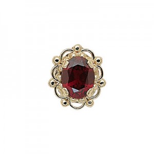 14 Karat Gold Garnet Slide