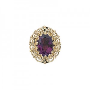 14 Karat Gold Amethyst Slide