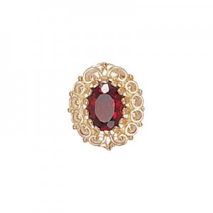 14 Karat Gold Garnet Slide