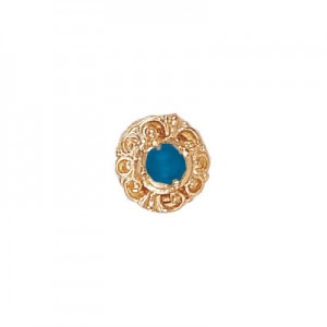 14 Karat Gold Blue Topaz Slide