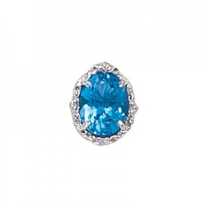 14 Karat Gold Blue Topaz Slide