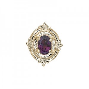 14 Karat Gold Amethyst Slide